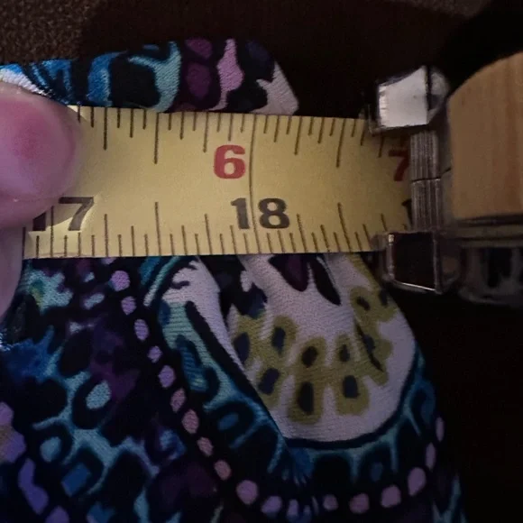 Chico's Vibrant Colors Blue Green Purple & Black Maxi V Neck Dress Sz 0, - Picture 12 of 12